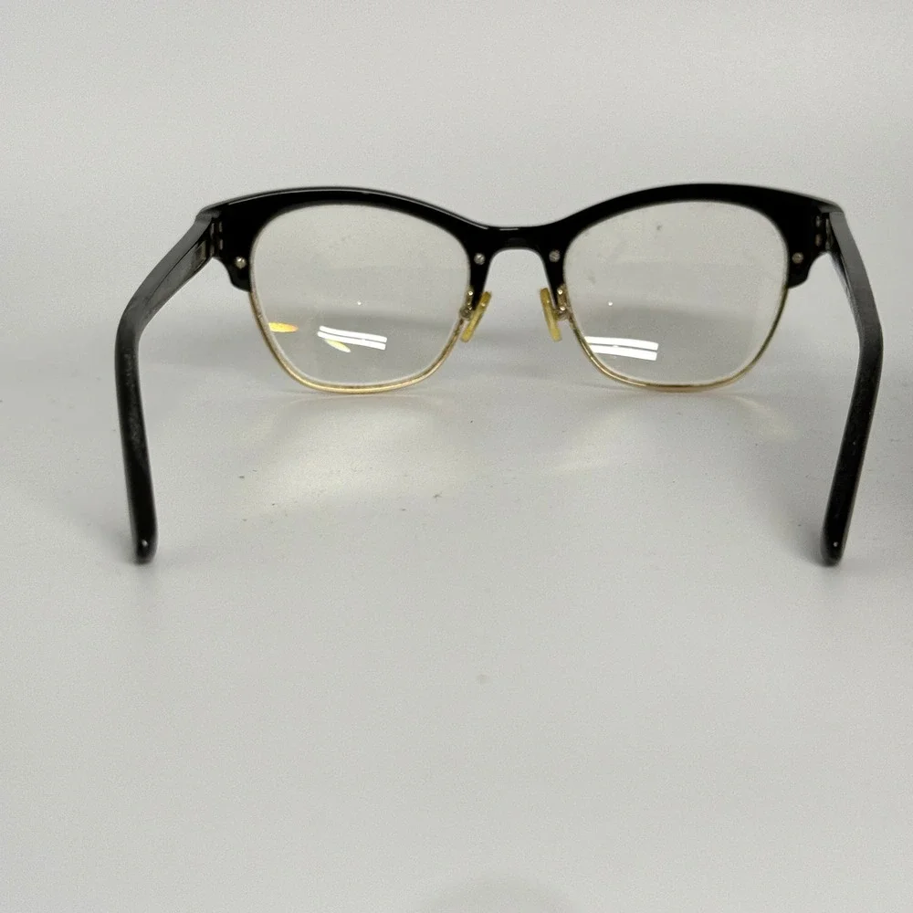 Calvin Klein Collection 835C 001 Cat Eye‎ Eyeglasses Black Gold 49-20-135